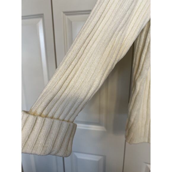 Designers Originals Plus 3X Ivory Sweater Cardigan w/ Black Faux Fur Collar - Picture 4 of 11